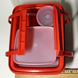 Tupperware Red Food Storage Set